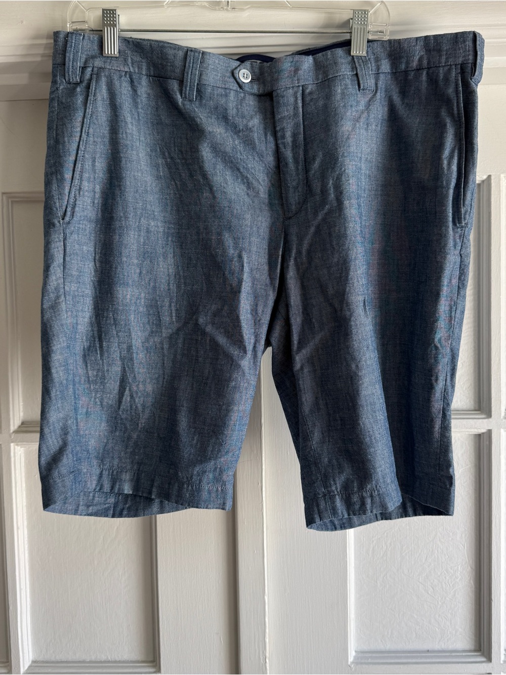 Sam Malouf Blue Chambray Men’s Shorts Size 38
